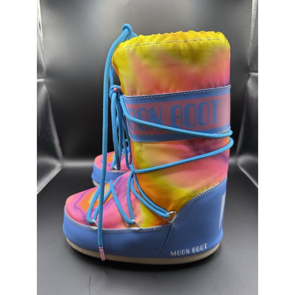 Moon Boot Icon Nylon Tie Dye Multicolor Snow Boots Kids 13.5C EU 31 32 Youth
